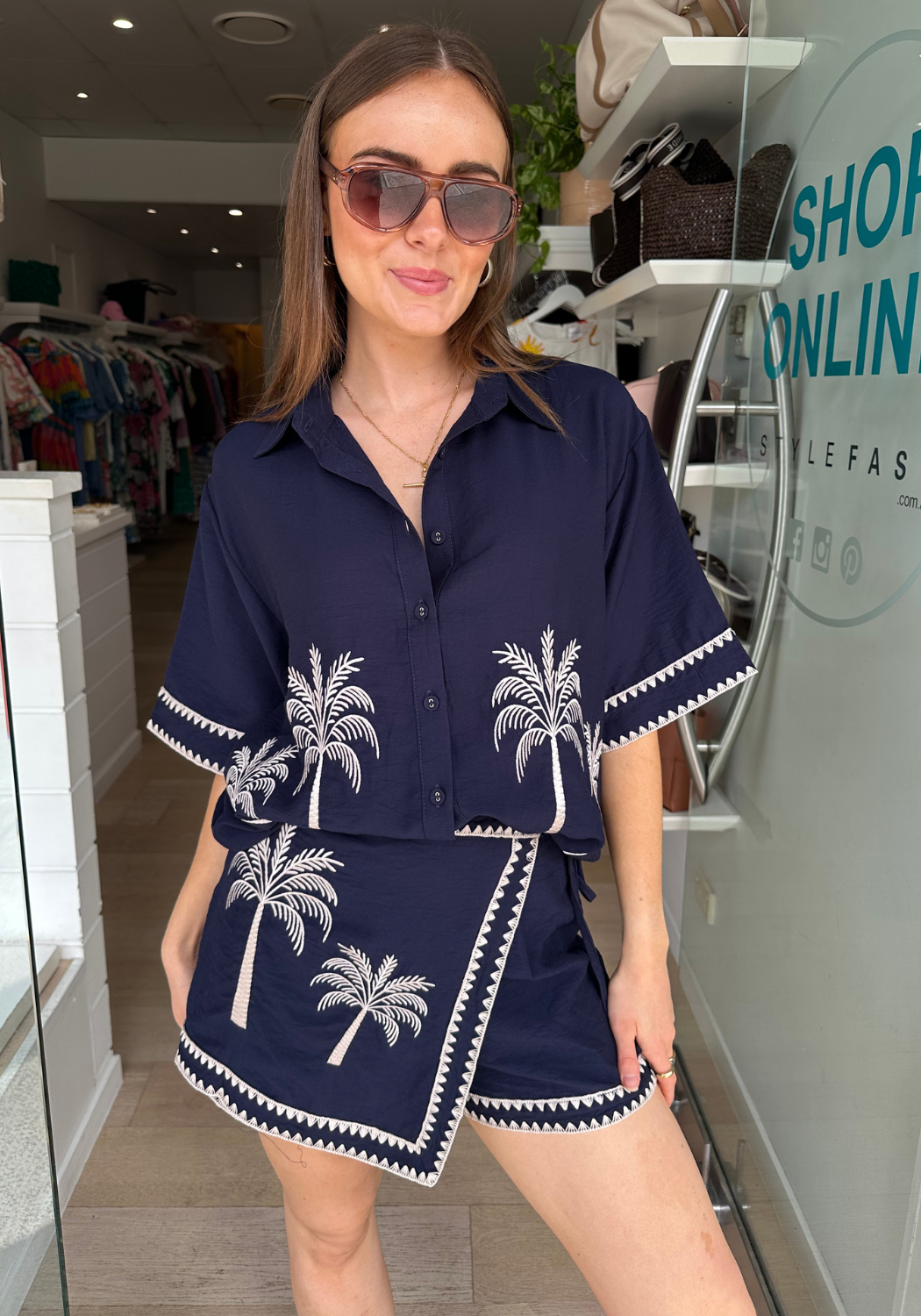 JUNIPER SKORT - NAVY EMBROIDERY