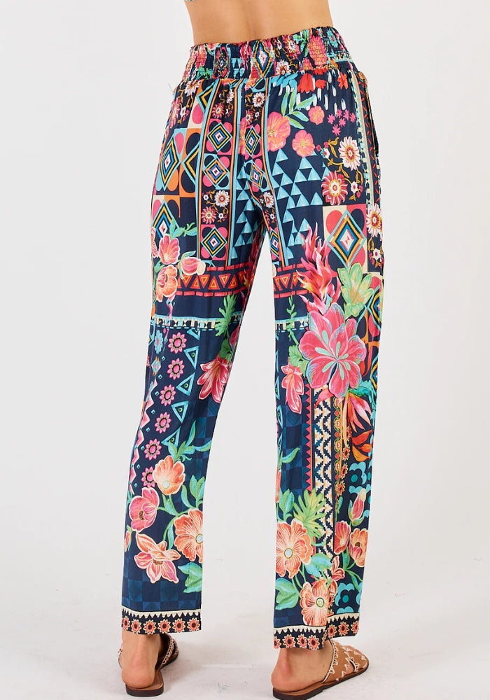 LULALIFE DELPHI PANT - NAVY MULTI