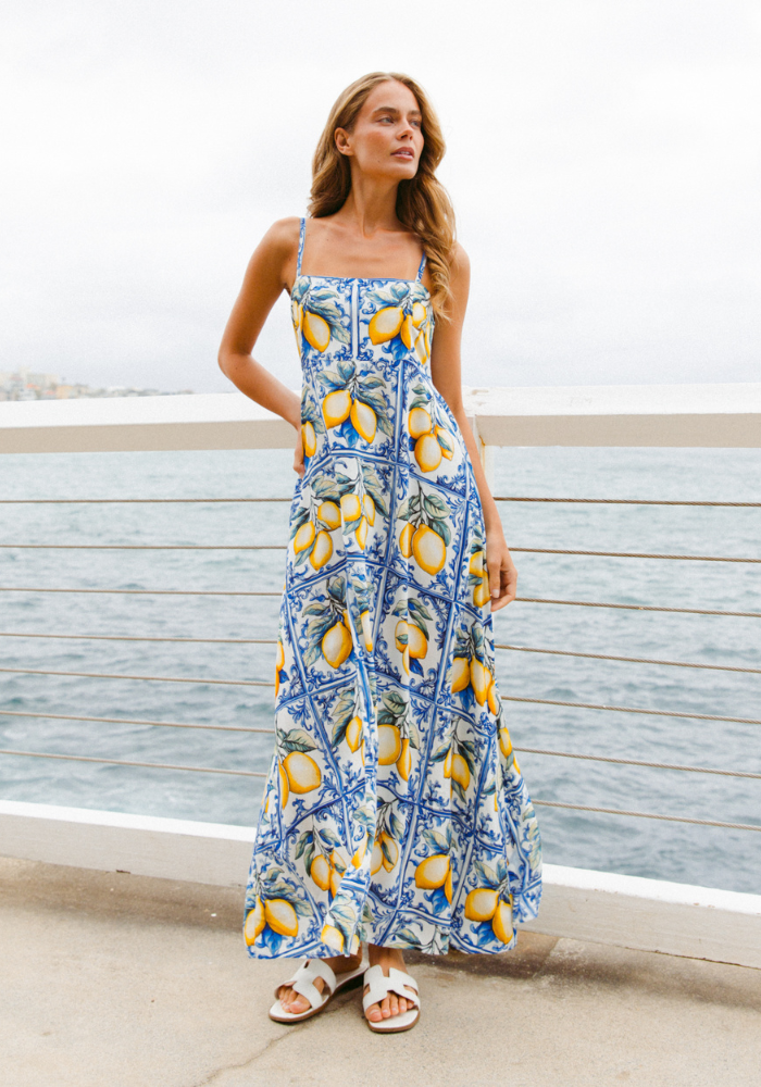SORRENTO MAXI DRESS - LEMON PRINT