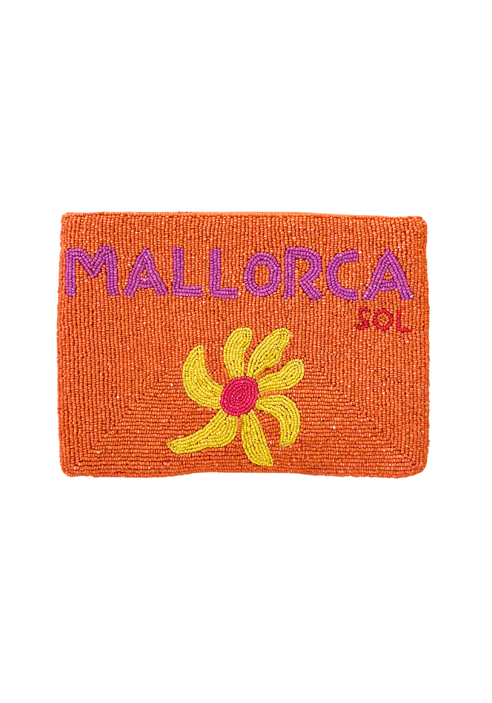 MALLORA BEADED CLUTCH - ORANGE