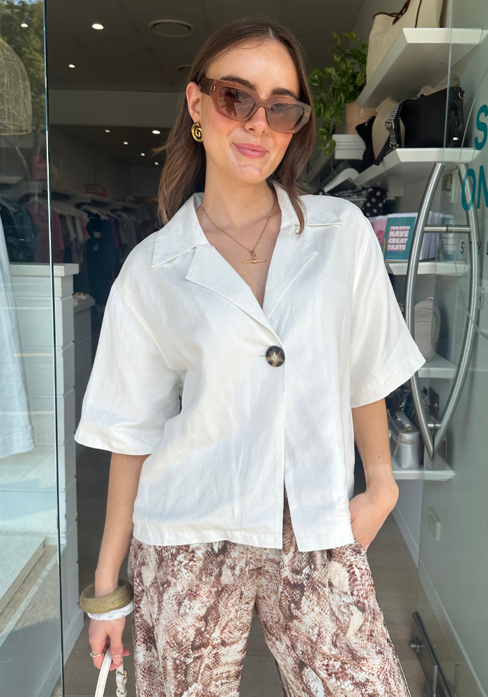 FEATHER + NOISE SYDNEY SHIRT - WHITE