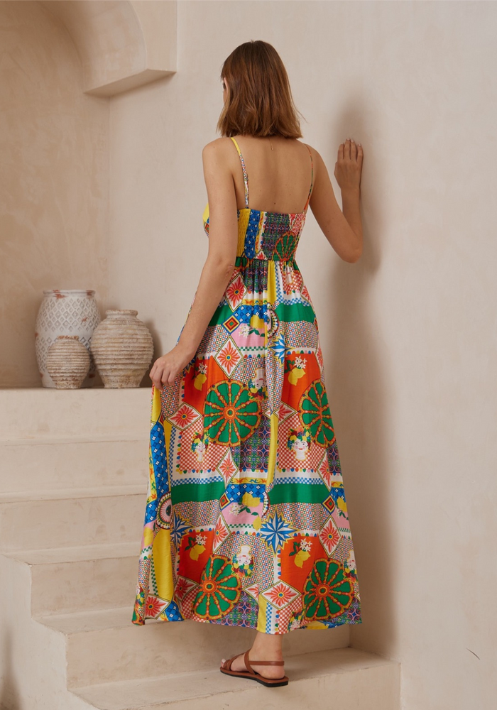 DEVANTE MAXI DRESS - MULTICOLOUR PRINT