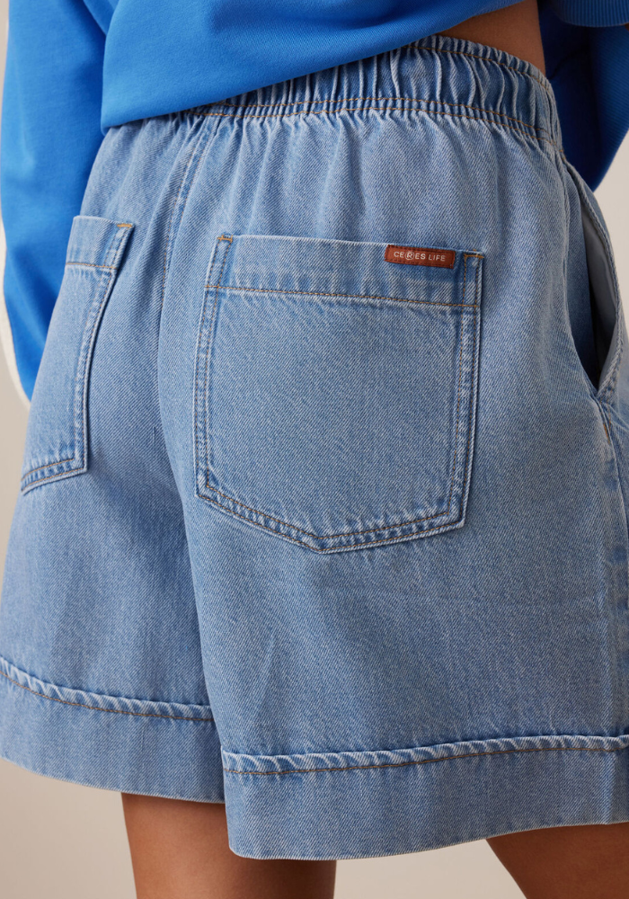 CERES LIFE ANDIE DRAWSTRING SHORT - VINTAGE BLUE