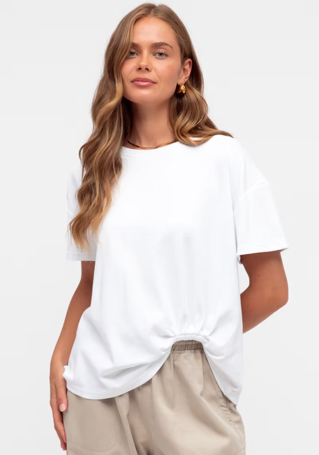 JESSIE EASY TUCK TEE - WHITE