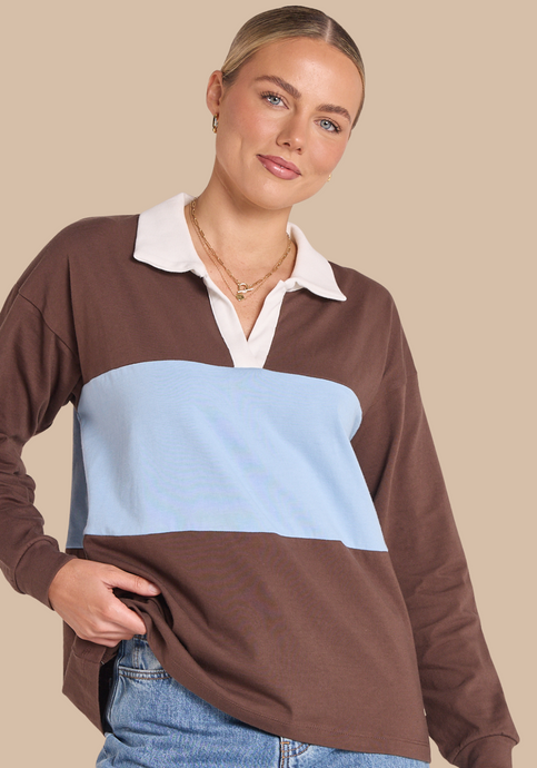 FEATHER + NOISE CARSON SWEATER - COCOA