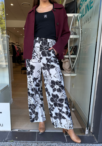 JULIE PALAZZO PANT - BLACK PRINT