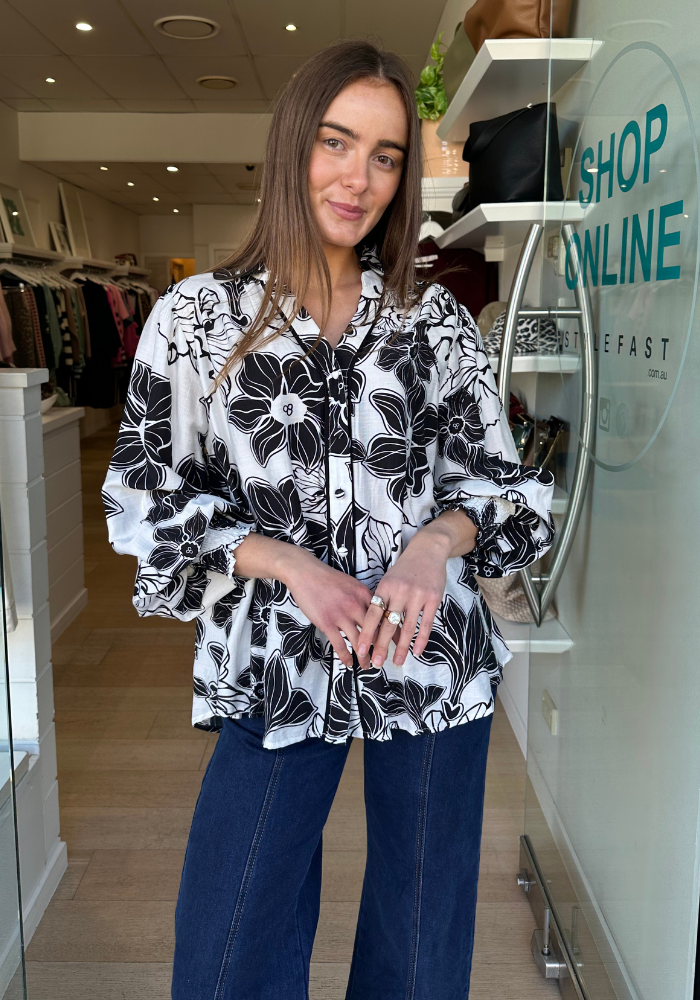 JULIE BLOUSE - BLACK PRINT