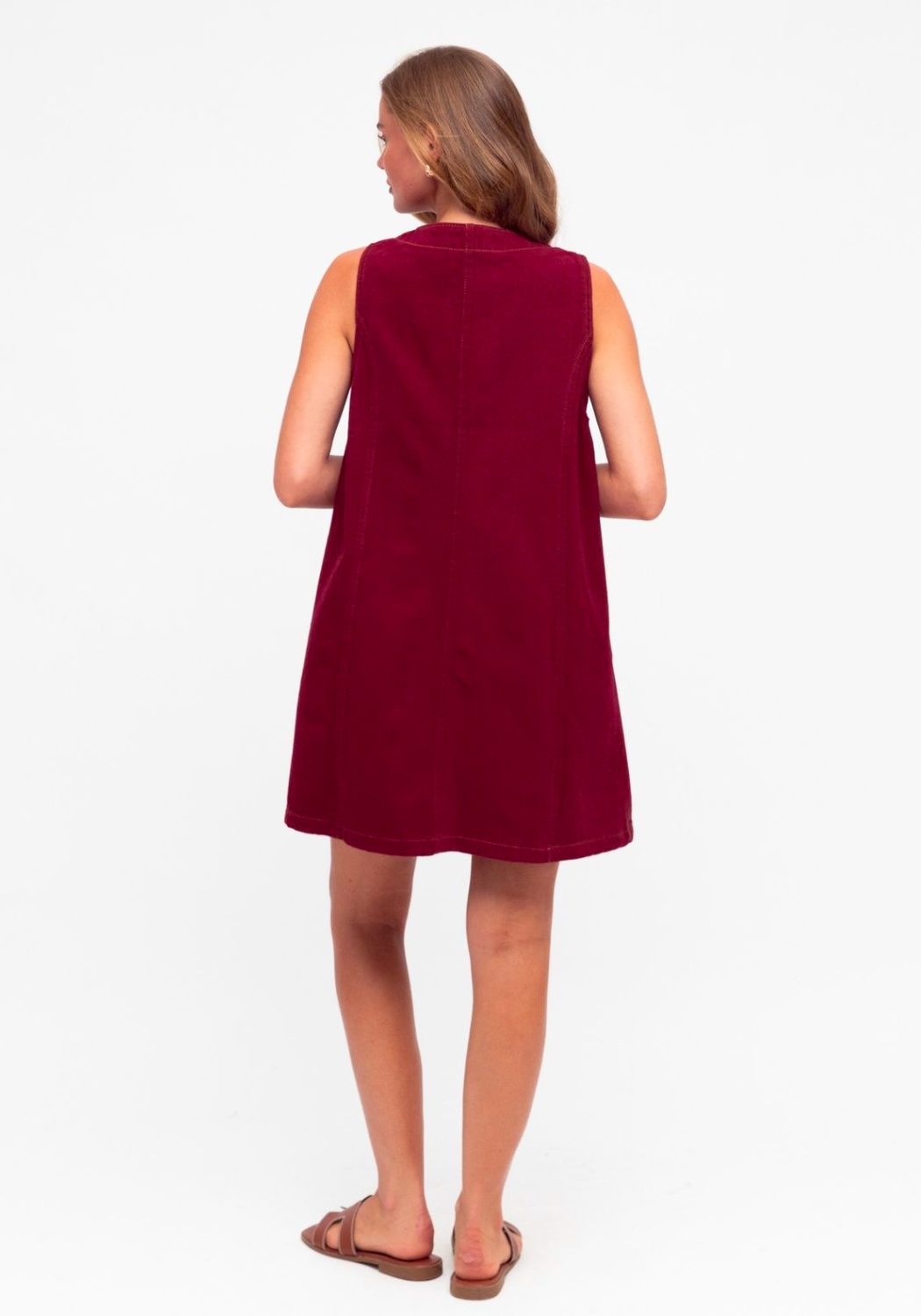 HALLIE SHIFT DRESS - MAROON