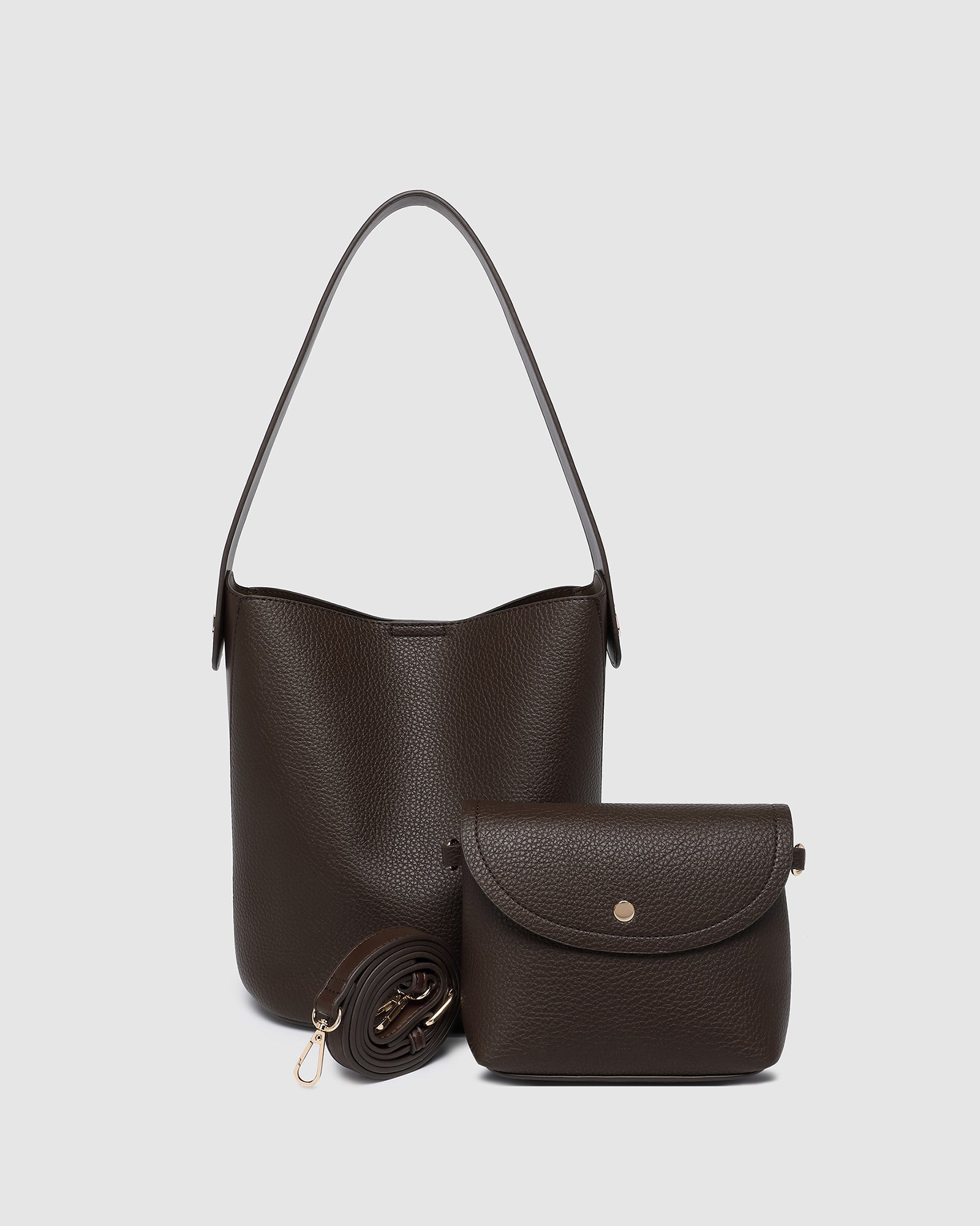 LOUENHIDE MIRANDA BUCKET BAG -  CHOCOLATE