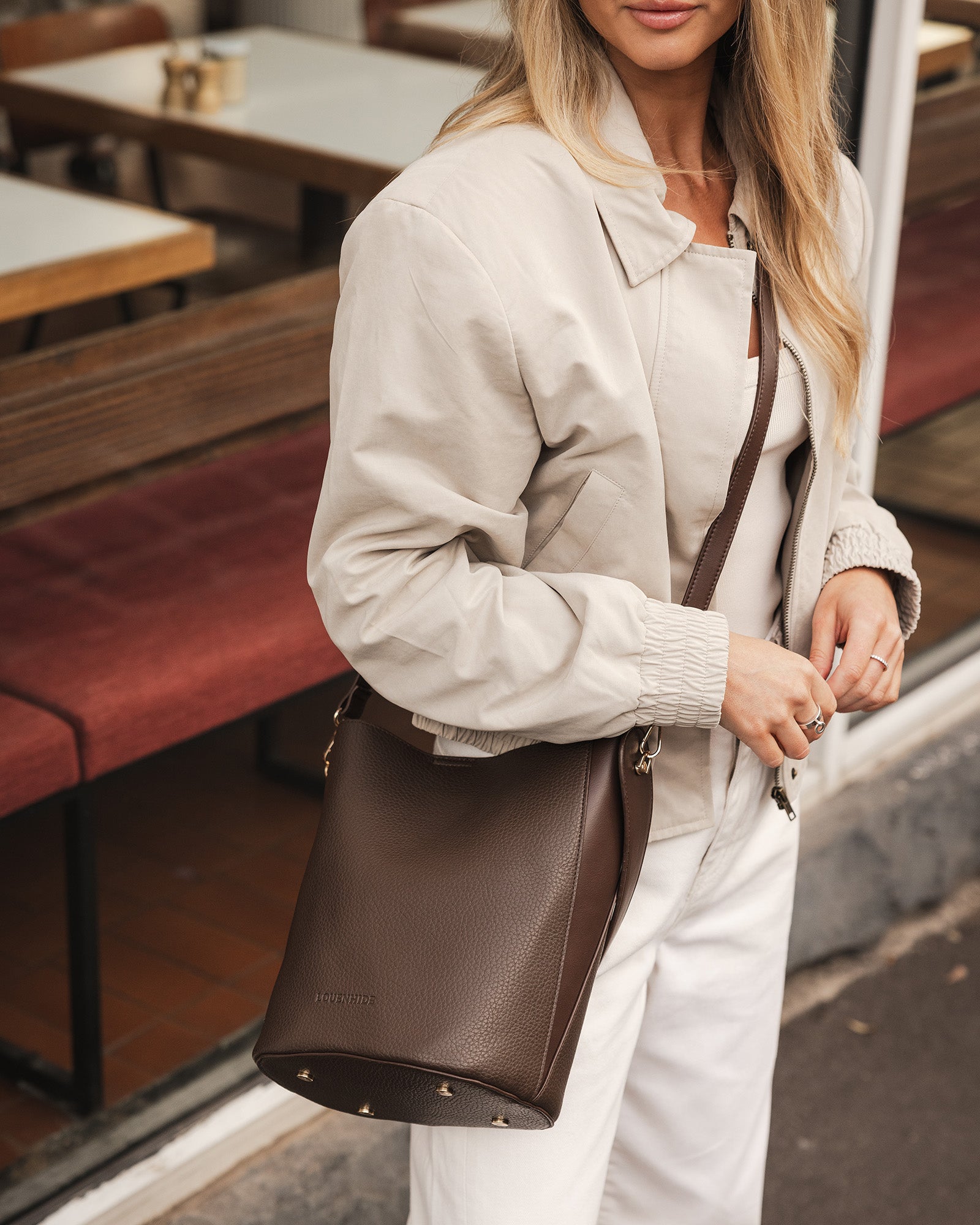LOUENHIDE MIRANDA BUCKET BAG -  CHOCOLATE