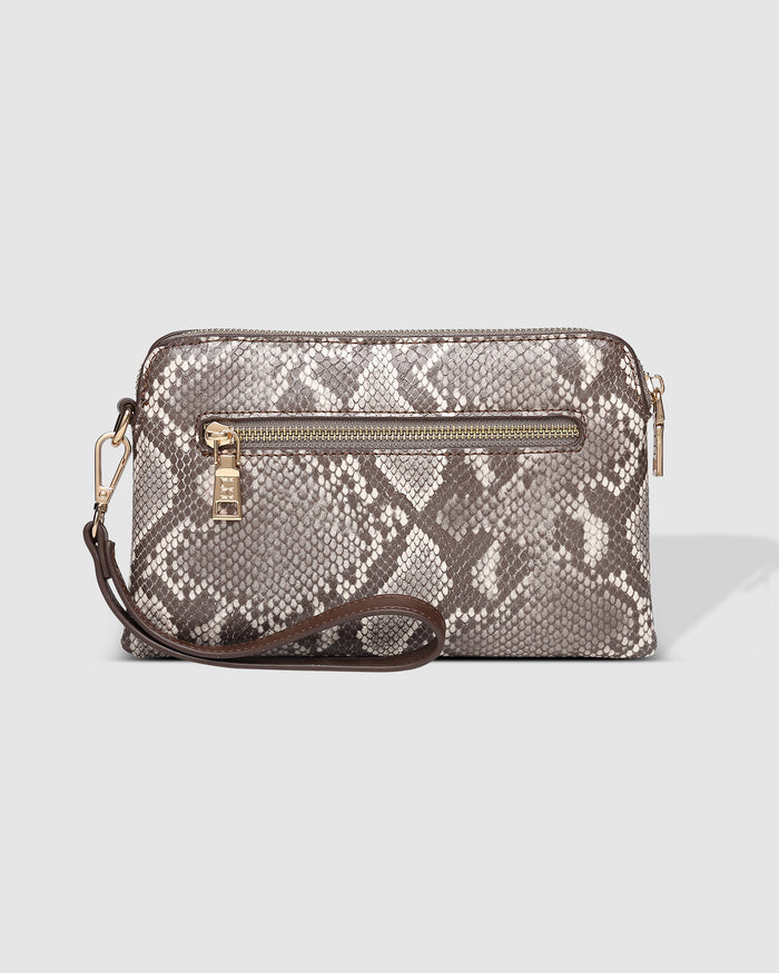 Load image into Gallery viewer, LOUENHIDE POPPY CLUTCH - PYTHON COFFEE