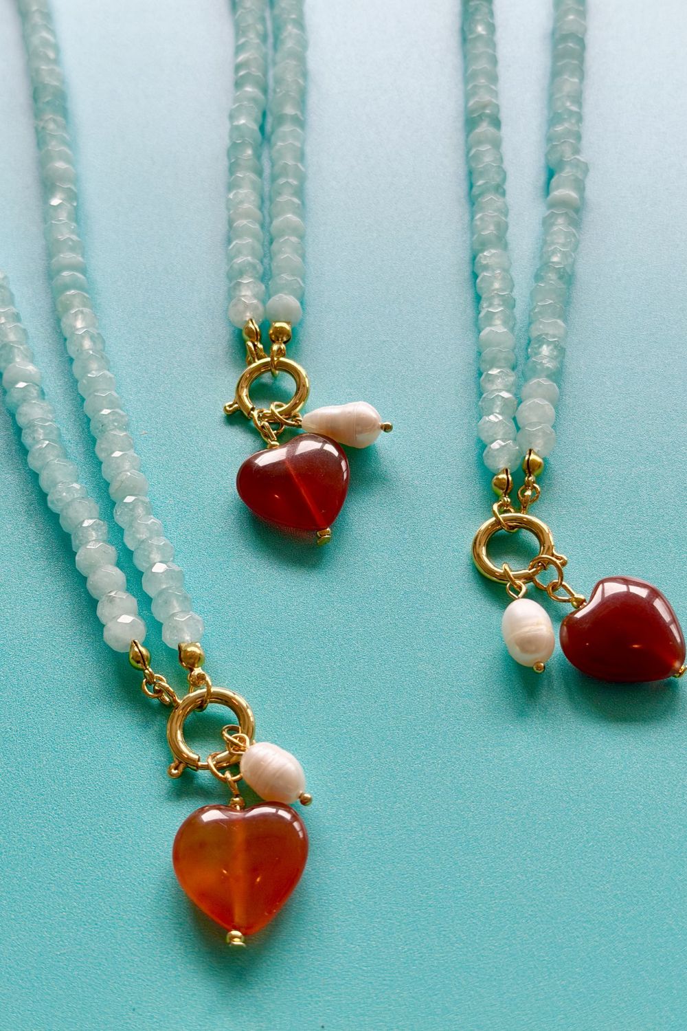 MOSK MELBOURNE SANTORINI HEART NECKLACE - BLUE