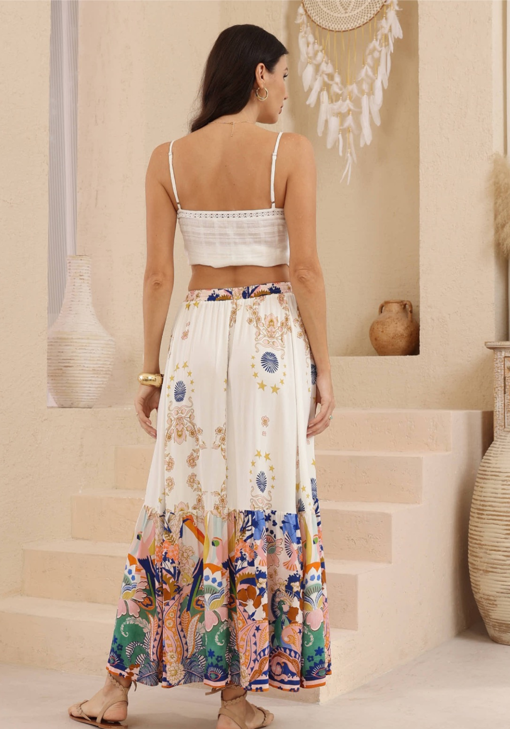 KAIA MIDI SKIRT - MULTI PRINT