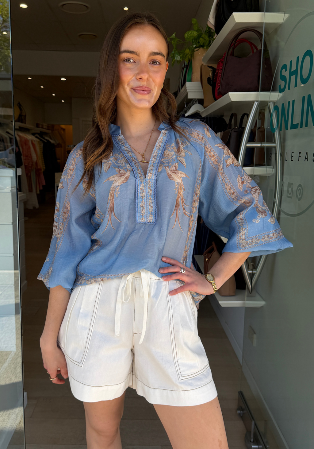 FREYA BLOUSE - BLUE PRINT