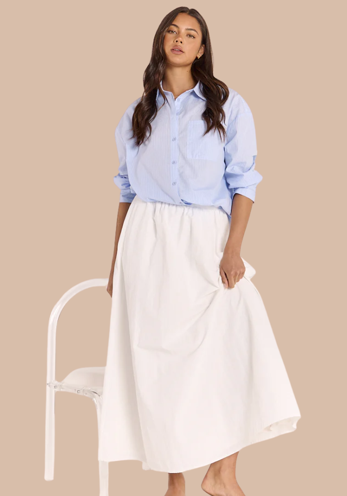 FEATHER + NOISE BAILEY SKIRT - WHITE