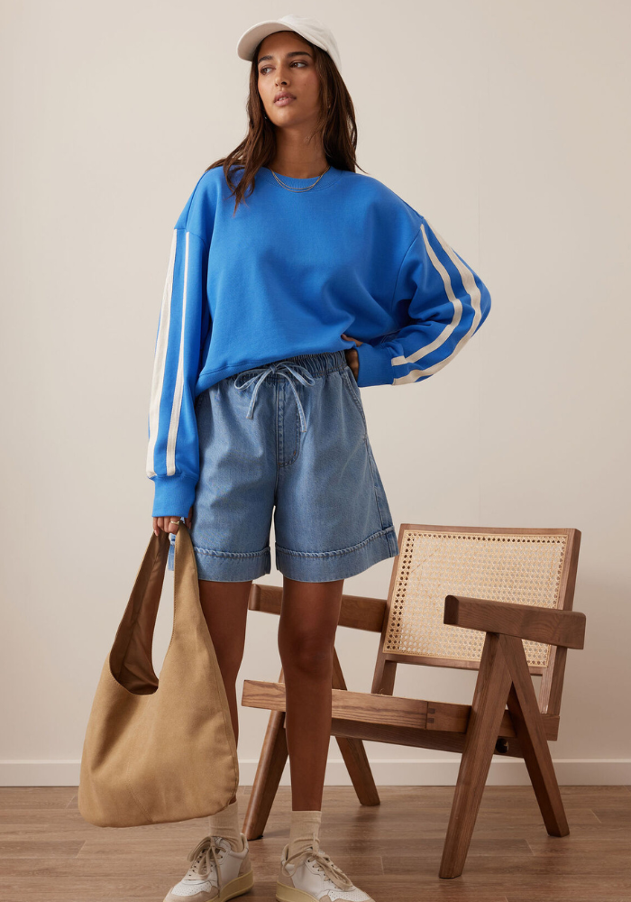 CERES LIFE ANDIE DRAWSTRING SHORT - VINTAGE BLUE