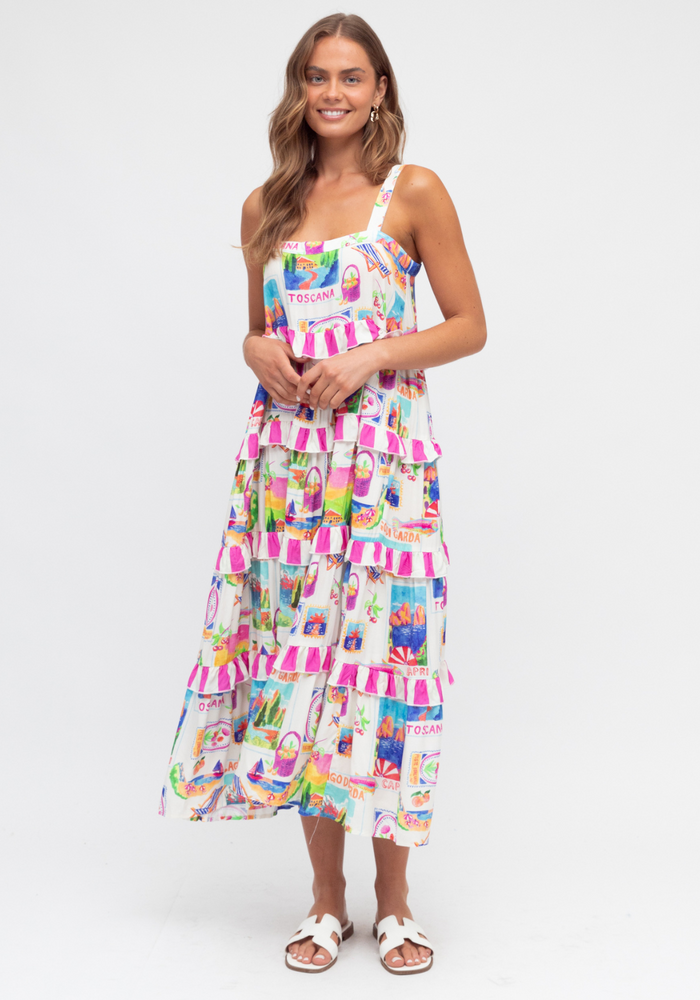 Load image into Gallery viewer, NICOLETTA MAXI SUNDRESS - MULTI PRINT