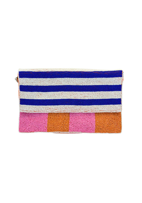 STRIPE BEADED CLUTCH - MULTICOLOUR