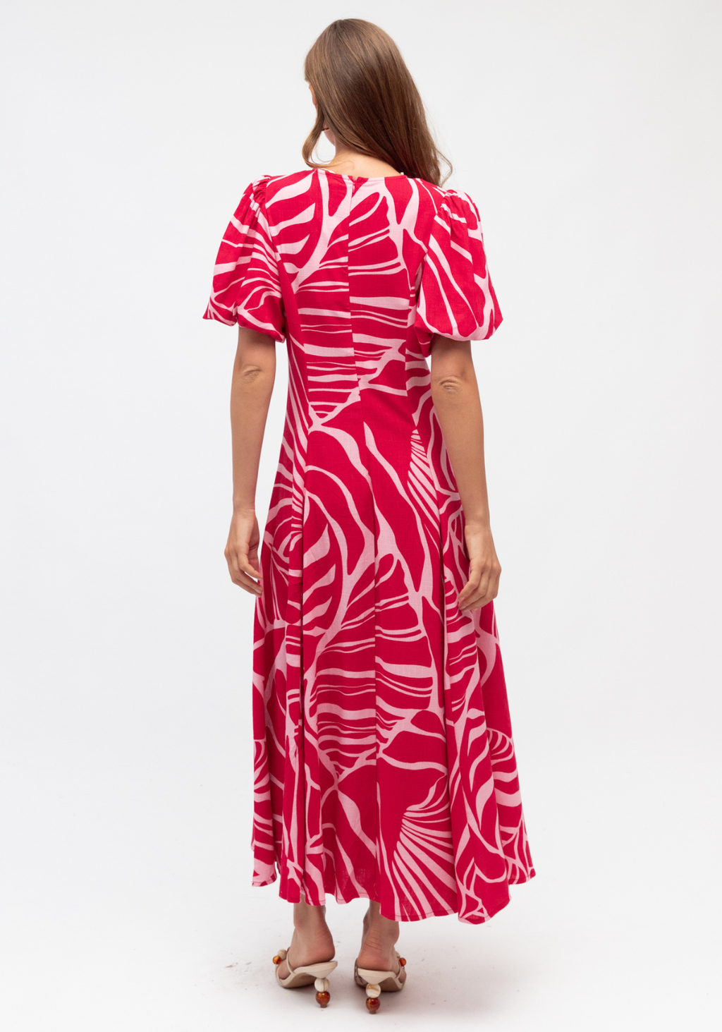 GAIA MAXI DRESS - RED/ PINK PRINT