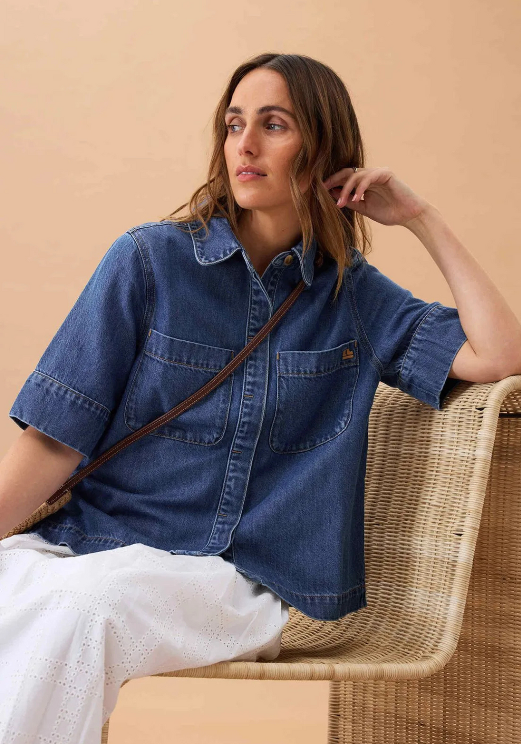 CERES LIFE NOA SHORT SLEEVE SHIRT - FRESH INDIGO