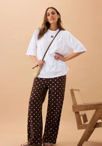CERES LIFE RESORT PANT - CHOC POLKA DOT
