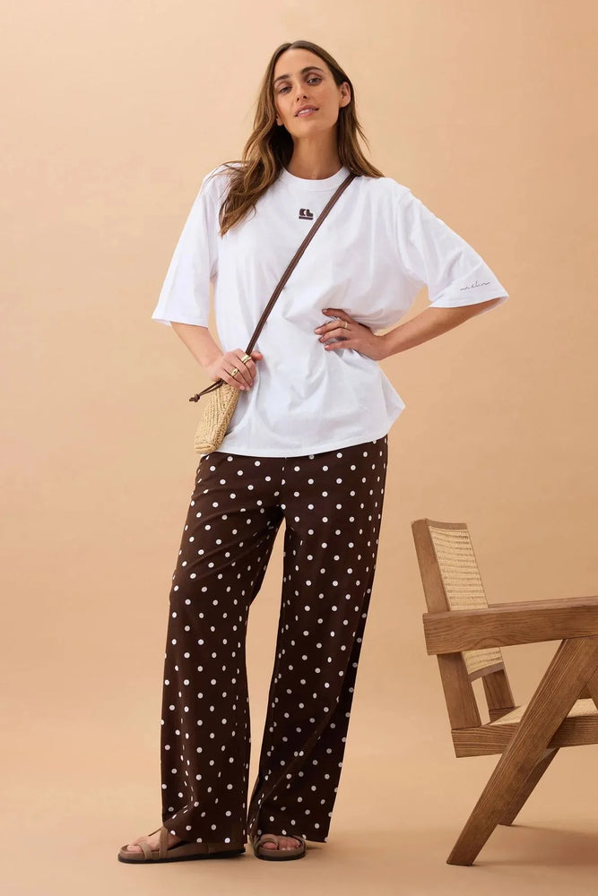 Load image into Gallery viewer, CERES LIFE RESORT PANT - CHOC POLKA DOT
