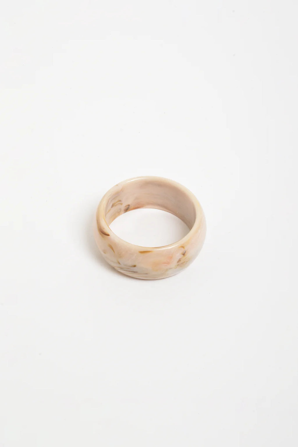 ADORNE MARBLE RESIN WIDE BANGLE - STONE/CAMEL