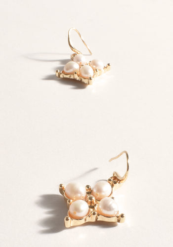 ADORNE EVENT PEARL DROP EARRINGS - GOLD