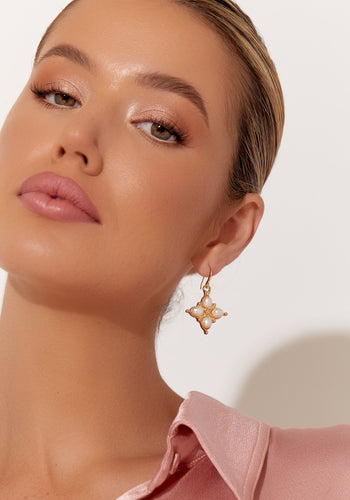 ADORNE EVENT PEARL DROP EARRINGS - GOLD