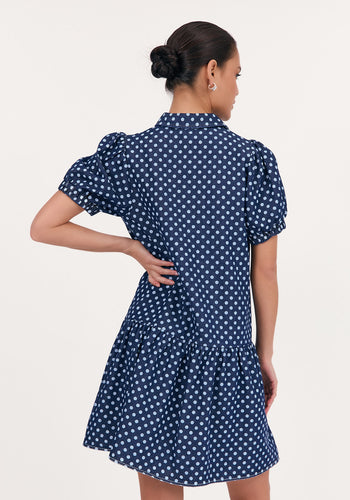 ADORNE DANIELA SPOT DENIM DRESS