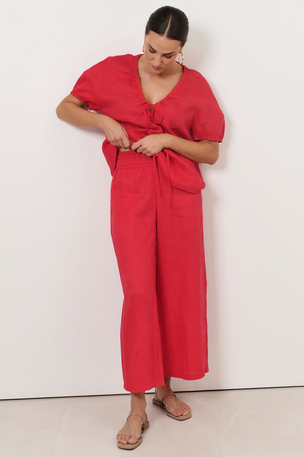 ADORNE FABLE CULOTTE PANT - RED
