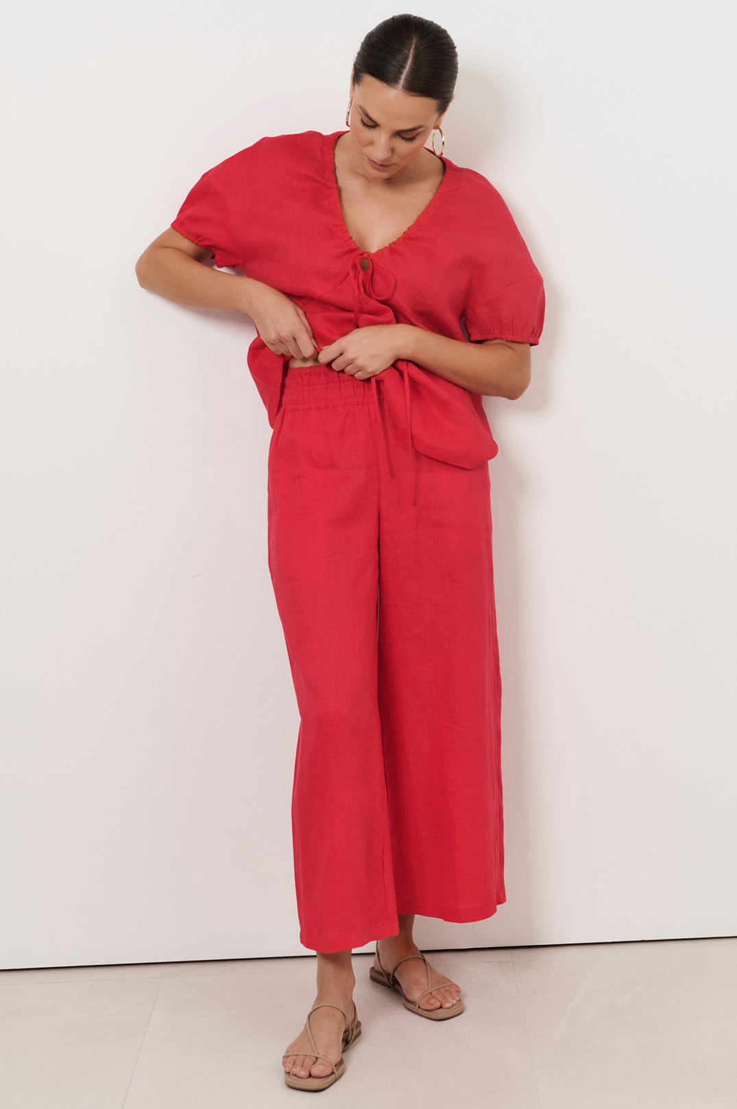 ADORNE FABLE CULOTTE PANT - RED