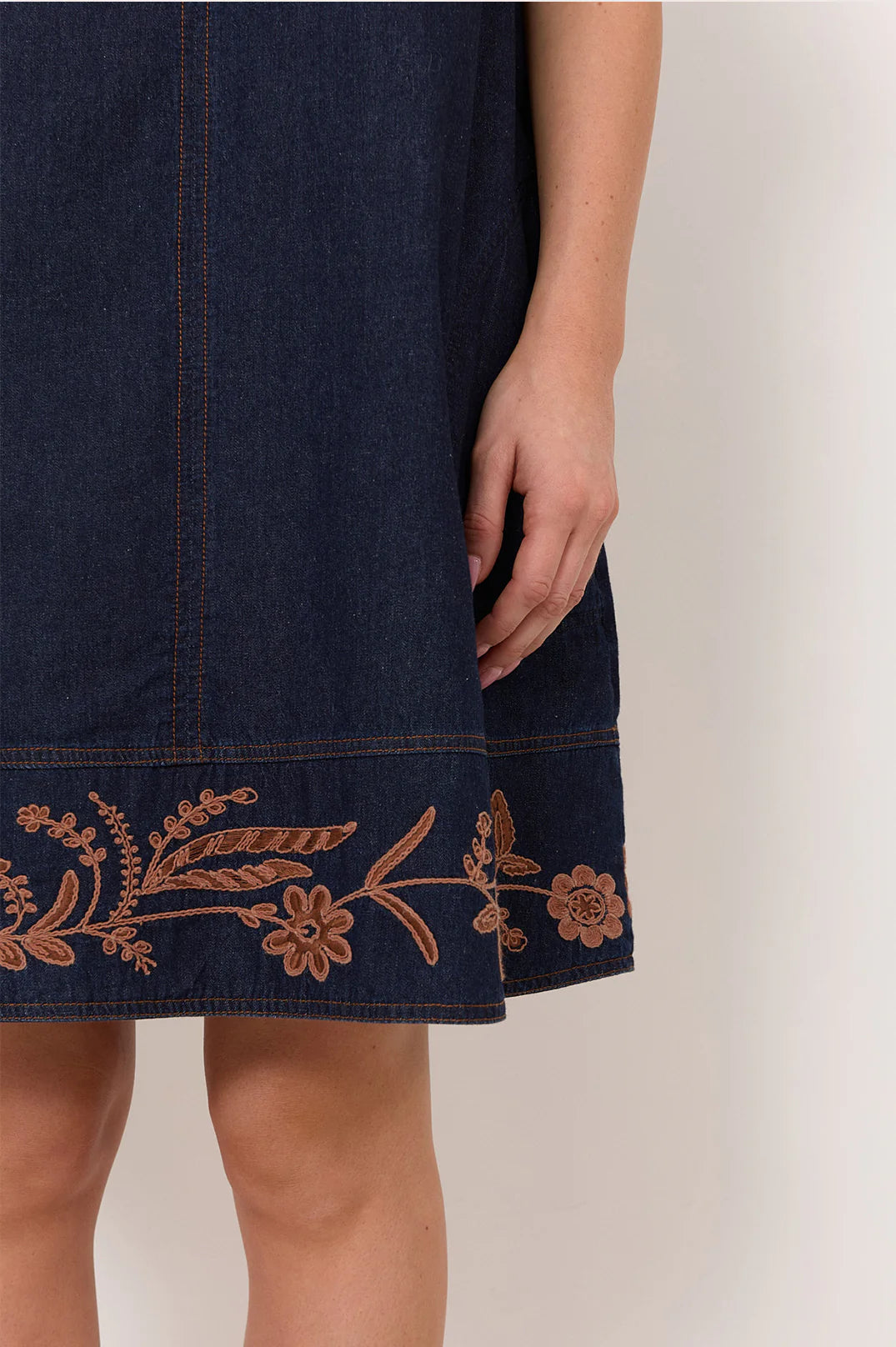 ADORNE LEXI LIGHTWEIGHT DENIM MINI DRESS - DENIM