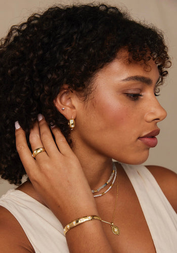 TONI MAY ALINA HOOPS - OPAL/GOLD