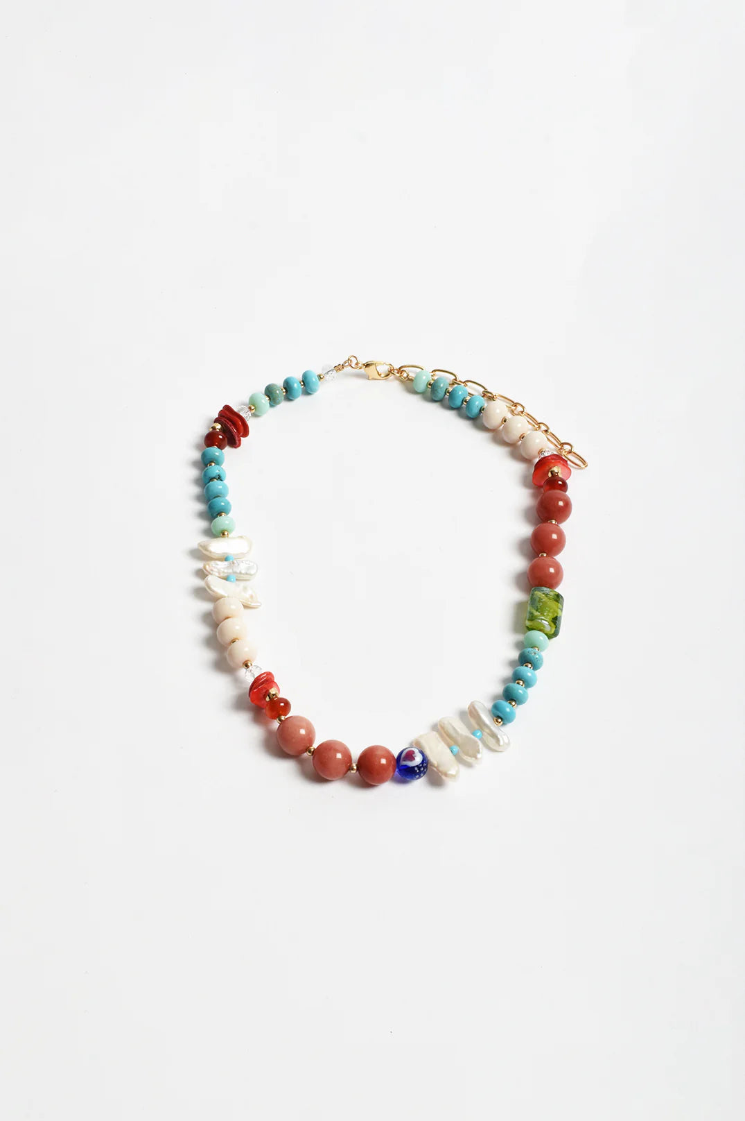 ADORNE SUMMER MIX BEAD NECKLACE - MULTI