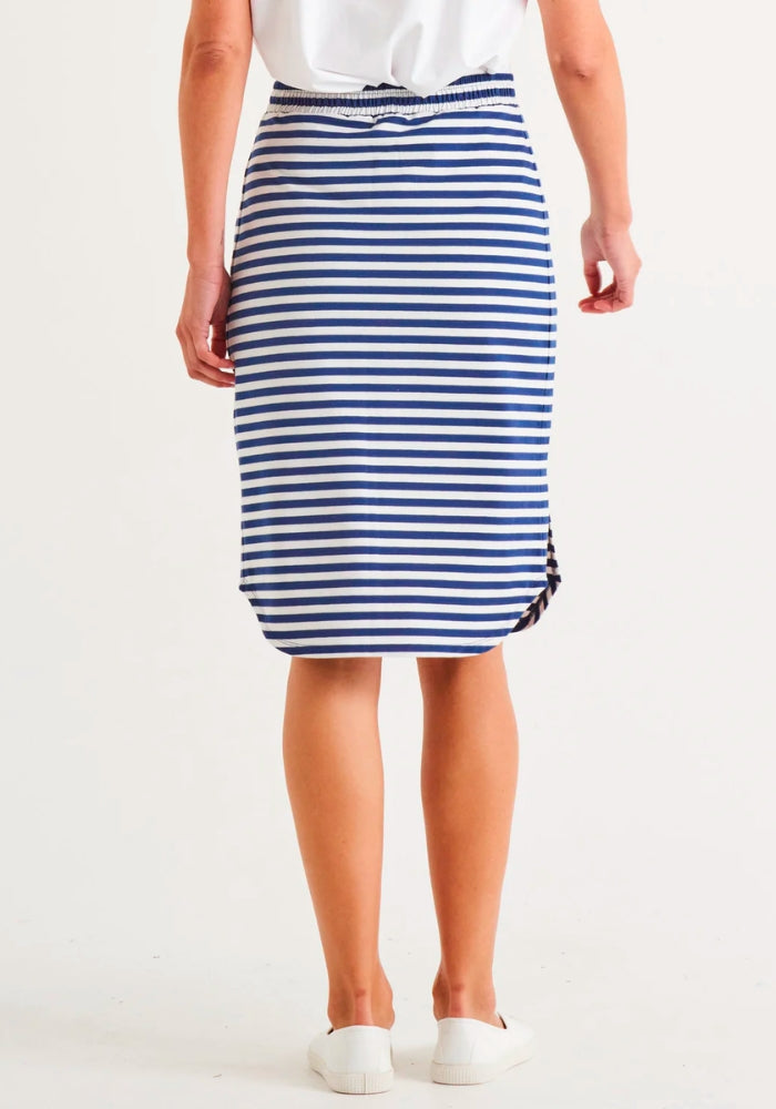 Load image into Gallery viewer, BETTY BASICS EVIE SKIRT - OCEAN STRIPE