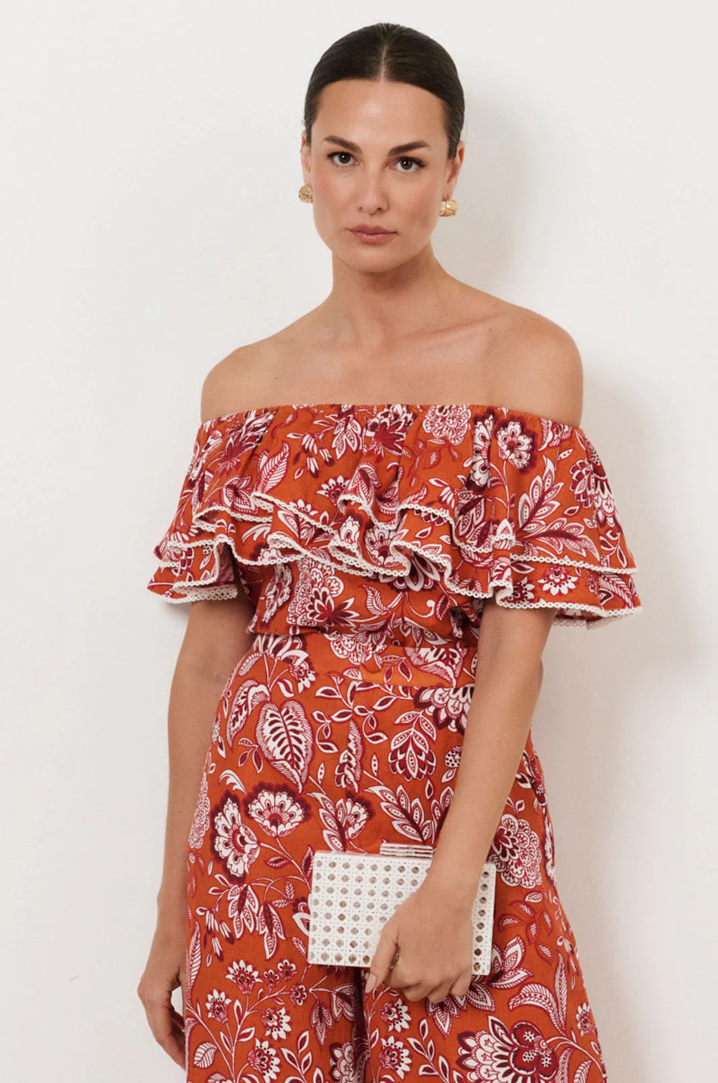 ADORNE SADIE WEAVE CLEAR STRUCTURED CLUTCH - WHITE/CLEAR