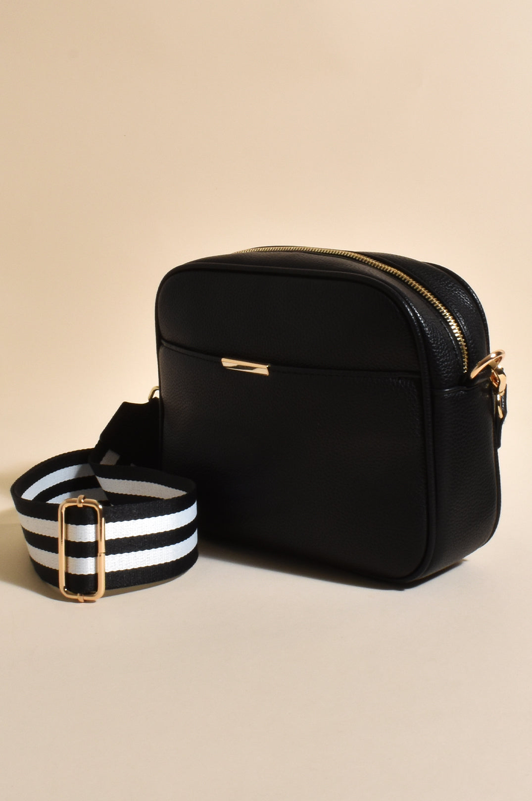 ADORNE BIANCA WEB POCKET CAMERA BAG - BLACK