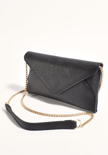 ADORNE CARMEN ENVELOPE CROSS BODY BAG - BLACK