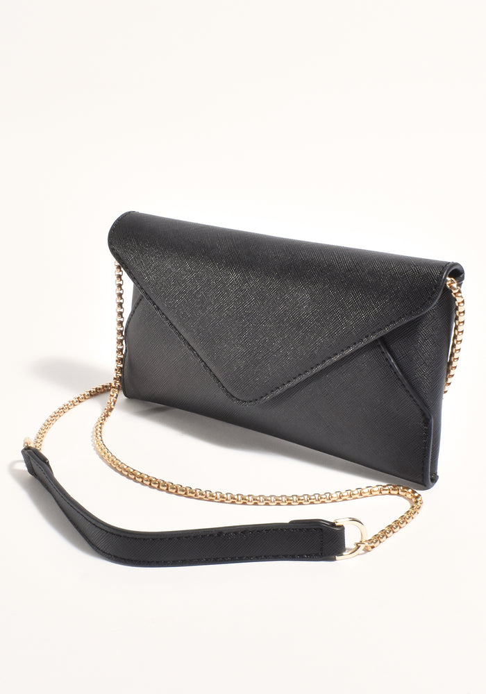 ADORNE CARMEN ENVELOPE CROSS BODY BAG - BLACK