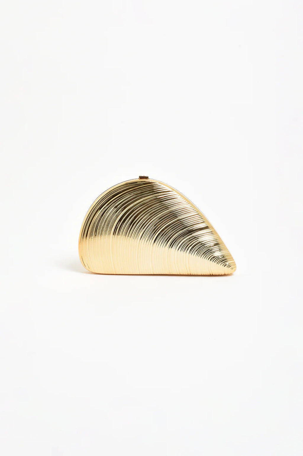 ADORNE METAL SHELL CLUTCH - GOLD