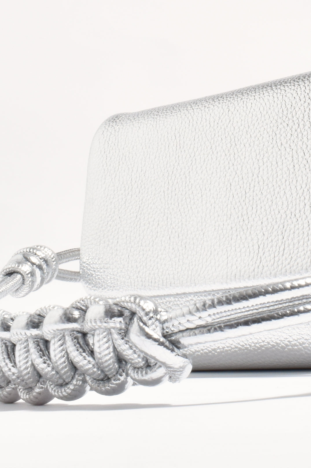 ADORNE ELLIE KNOTTED FOLD OVER BAG - SILVER