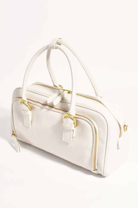 ADORNE OTTILIE BOWLER HANDBAG - CREAM