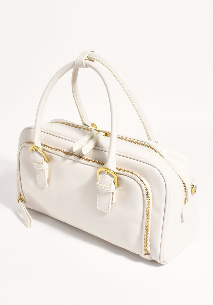 ADORNE OTTILIE BOWLER HANDBAG - CREAM