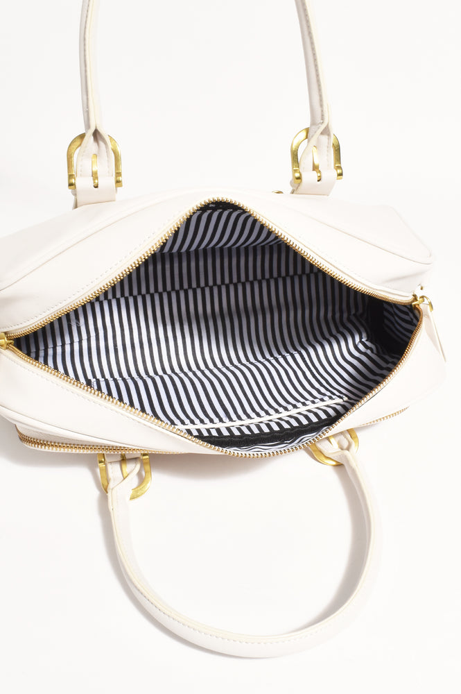 Load image into Gallery viewer, ADORNE OTTILIE BOWLER HANDBAG - CREAM