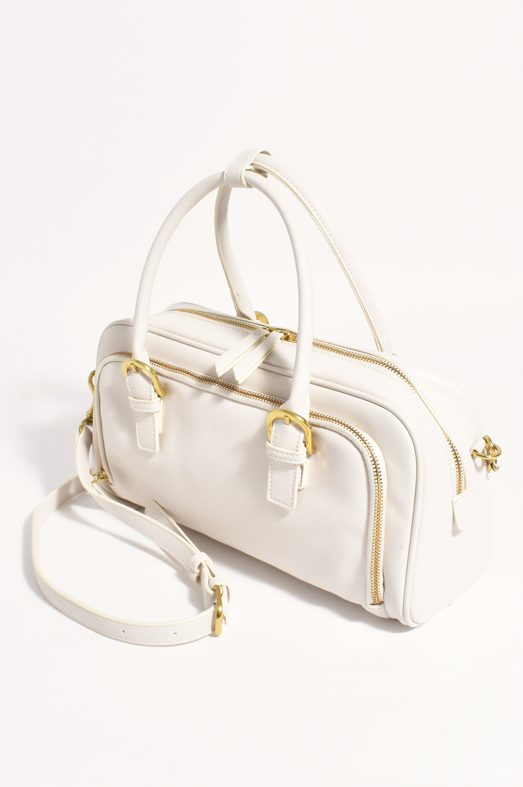 ADORNE OTTILIE BOWLER HANDBAG - CREAM