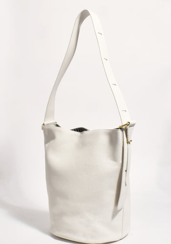 ADORNE JULIETTE SLEEK BUCKET BAG - IVORY