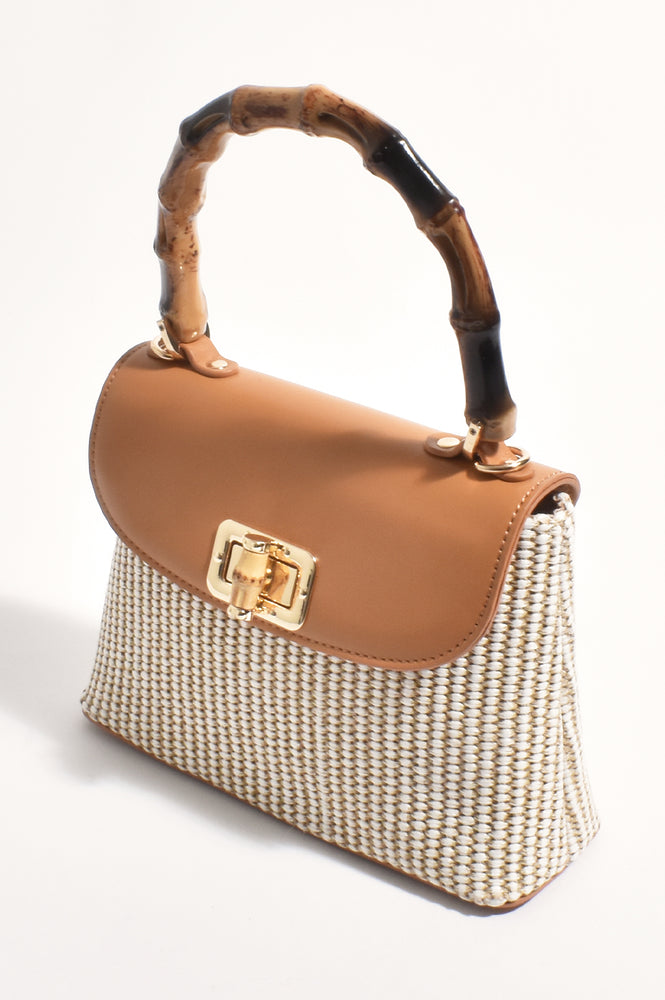 Load image into Gallery viewer, ADORNE ARIANNA CANE HANDLE EVENT BAG - CAMENATU