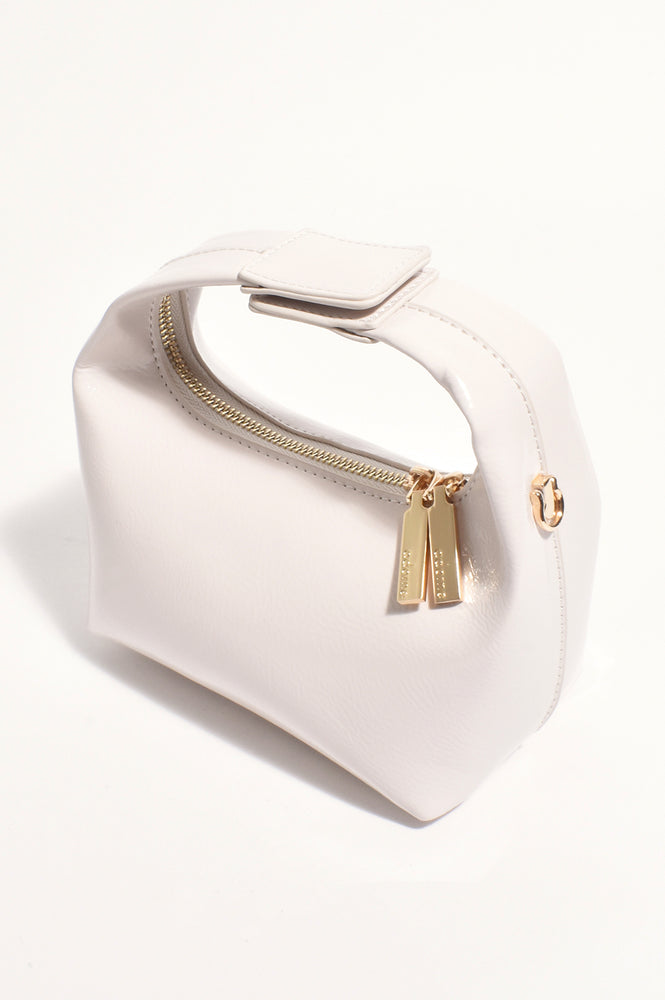 Load image into Gallery viewer, ADORNE LIA PATENT CURVED SMALL BAG - CREAM