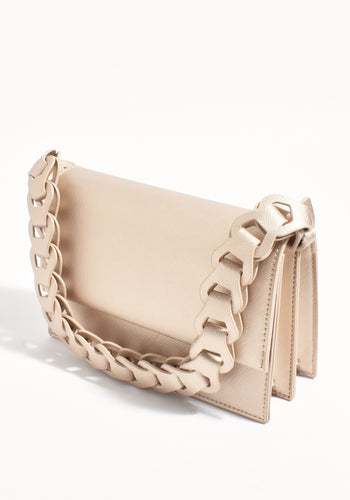 ADORNE JESSICA STRUCTURED CHAIN HANDBAG - GOLD